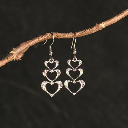 Buddha Stones Elegant Titanium Steel Balance Hammer Marks Earrings