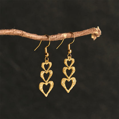 Buddha Stones Elegant Titanium Steel Balance Hammer Marks Earrings