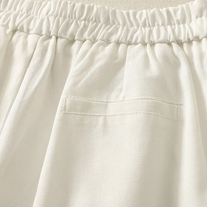 Buddha Stones Embroidery Pattern Polyester Women's Wide Leg Pants With Pockets