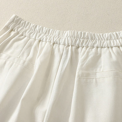 Buddha Stones Embroidery Pattern Polyester Women's Wide Leg Pants With Pockets