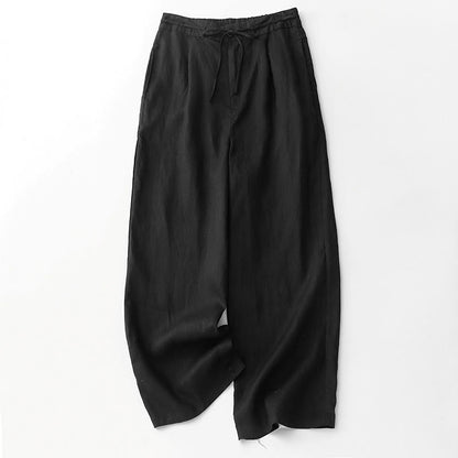 Buddha Stones Casual Solid Color Rope Women's Cotton Pants With Pockets