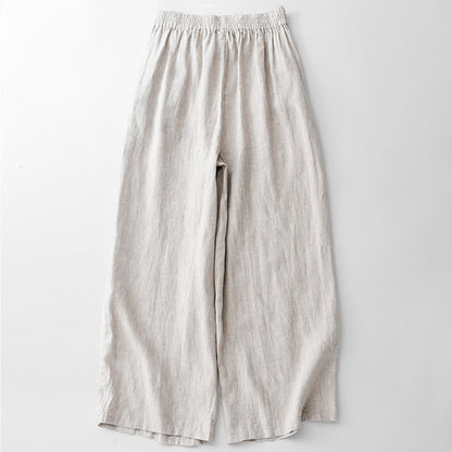 Buddha Stones Casual Solid Color Rope Women's Cotton Pants With Pockets