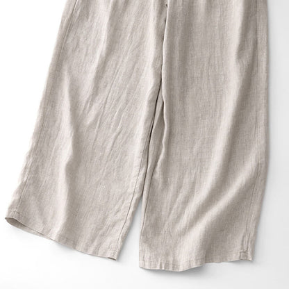 Buddha Stones Casual Solid Color Rope Women's Cotton Pants With Pockets