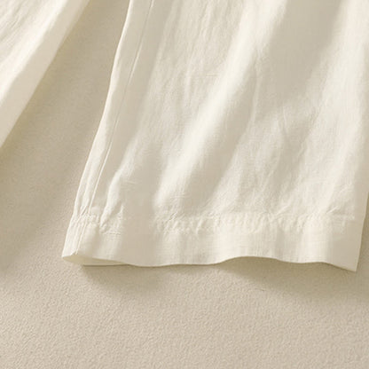 Buddha Stones Casual Plain Rope Women's Cotton Pants With Pockets