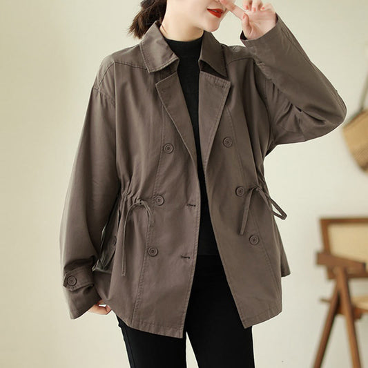 Buddha Stones Women's Long Sleeve Button Cotton Jacket