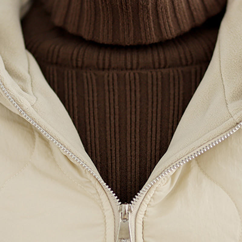 Buddha Stones Women's Long Sleevethickened Warm Hood Cotton Jacket With Pockets