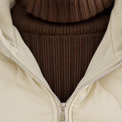 Buddha Stones Women's Long Sleevethickened Warm Hood Cotton Jacket With Pockets
