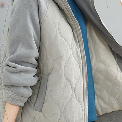 Buddha Stones Women's Long Sleevethickened Warm Hood Cotton Jacket With Pockets