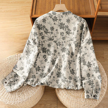 Buddha Stones Casual Printed Pattern Women's Long Sleeve Polyester Shirt