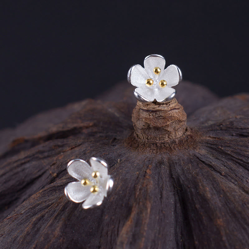 Buddha Stones 925 Sterling Silver Golden Stamens Balance Earrings