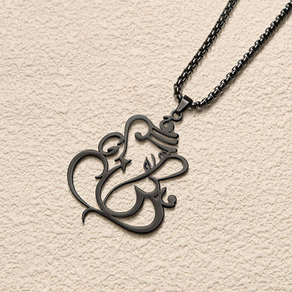 Buddha Stones Ganesh Elephant Stainless Steel Protection Necklace Pendant