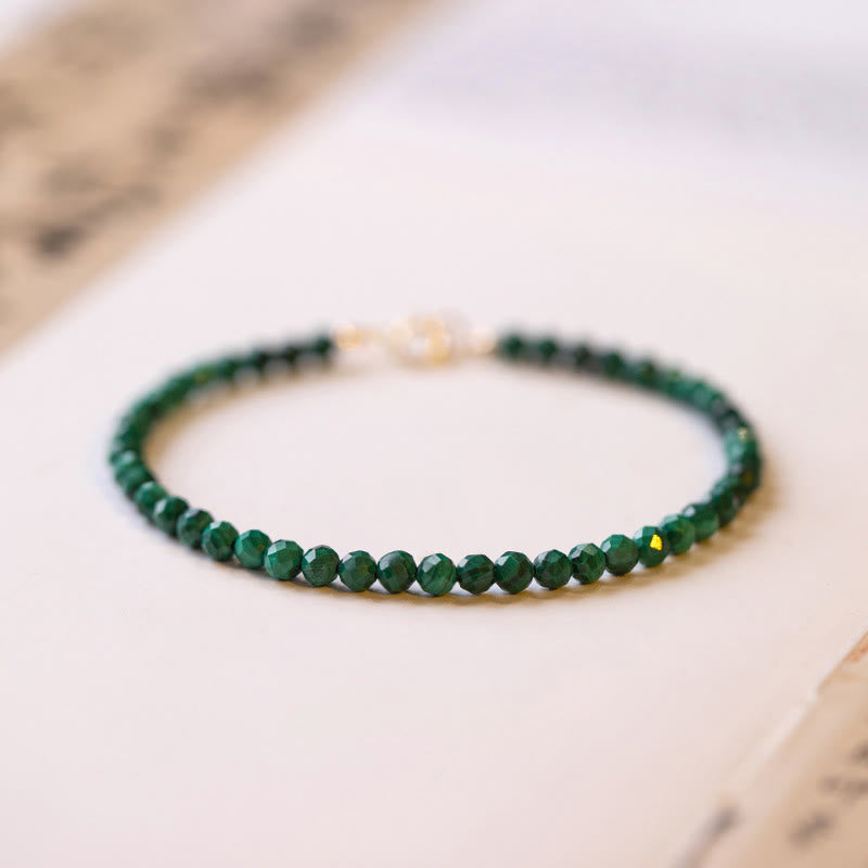 Buddha Stones 3mm Natural Malachite Ultra-thin Beads Anti-anxiety Bracelet