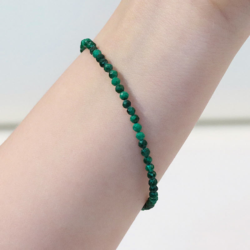 Buddha Stones 3mm Natural Malachite Ultra-thin Beads Anti-anxiety Bracelet