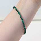 Buddha Stones 3mm Natural Malachite Ultra-thin Beads Anti-anxiety Bracelet