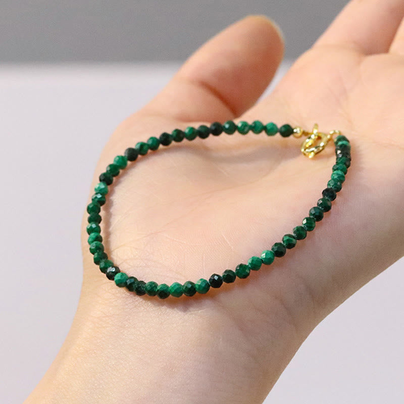 Buddha Stones 3mm Natural Malachite Ultra-thin Beads Anti-anxiety Bracelet