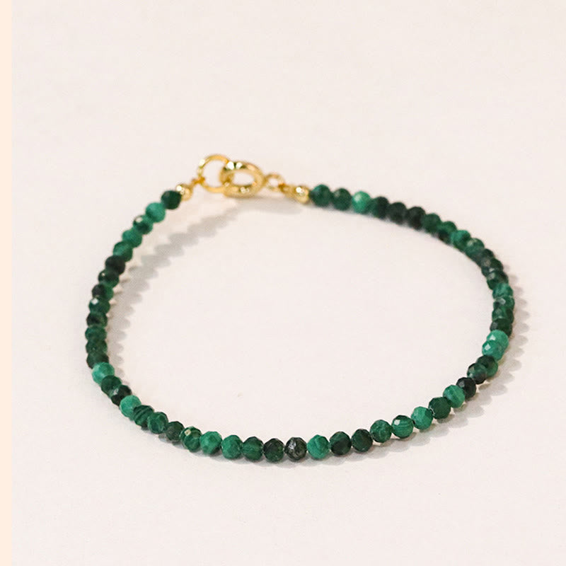 Buddha Stones 3mm Natural Malachite Ultra-thin Beads Anti-anxiety Bracelet