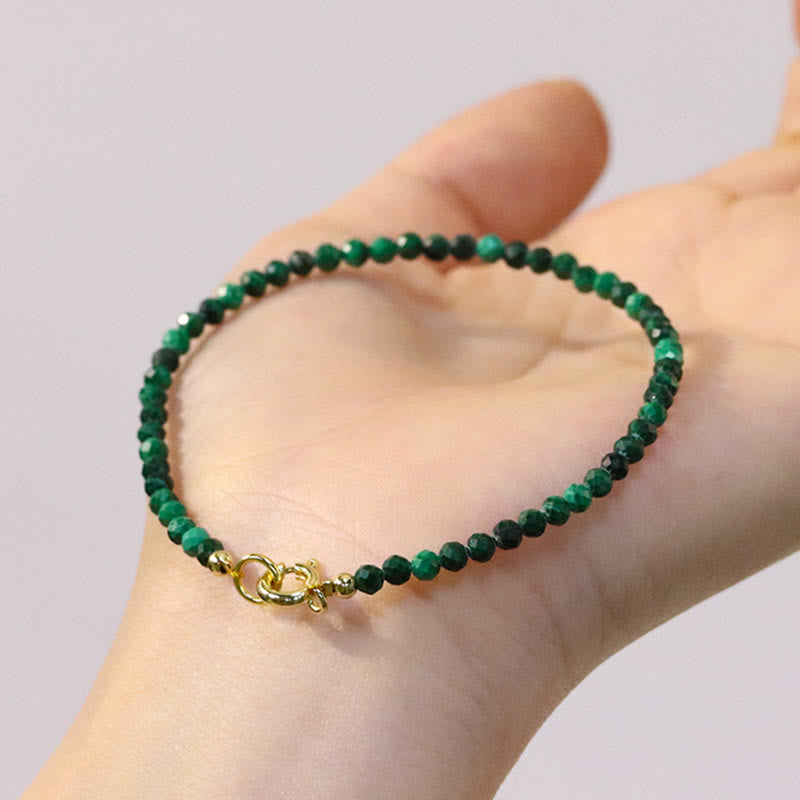 Buddha Stones 3mm Natural Malachite Ultra-thin Beads Anti-anxiety Bracelet