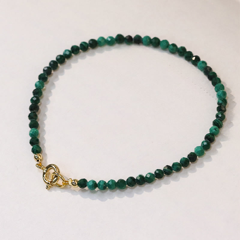 Buddha Stones 3mm Natural Malachite Ultra-thin Beads Anti-anxiety Bracelet