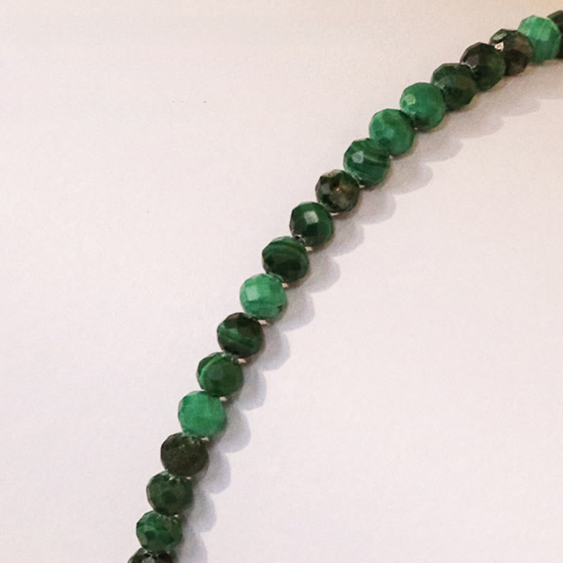 Buddha Stones 3mm Natural Malachite Ultra-thin Beads Anti-anxiety Bracelet
