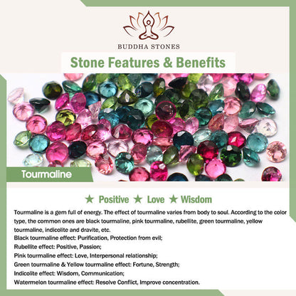 Buddha Stones 2.5mm Natural Tourmaline Ultra-thin Beads Positive Bracelet