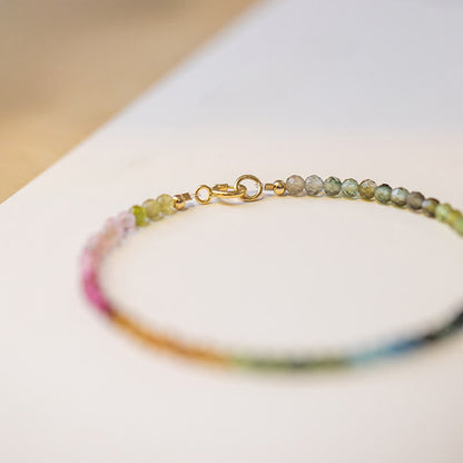 Buddha Stones 2.5mm Natural Tourmaline Ultra-thin Beads Positive Bracelet