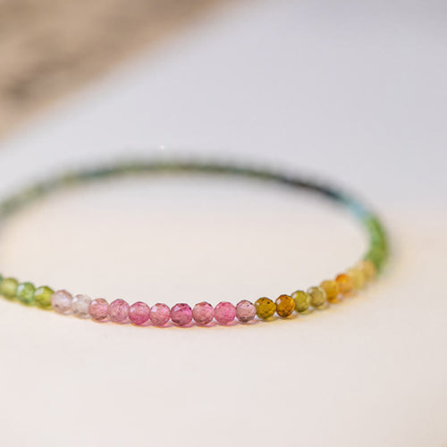 Buddha Stones 2.5mm Natural Tourmaline Ultra-thin Beads Positive Bracelet