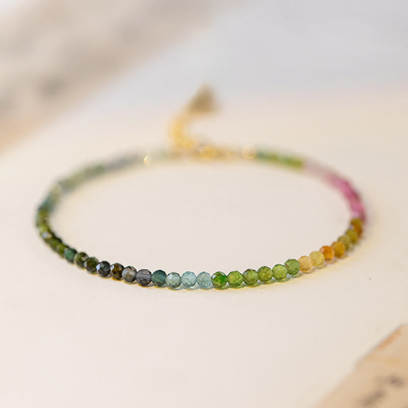 Buddha Stones 2.5mm Natural Tourmaline Ultra-thin Beads Positive Bracelet