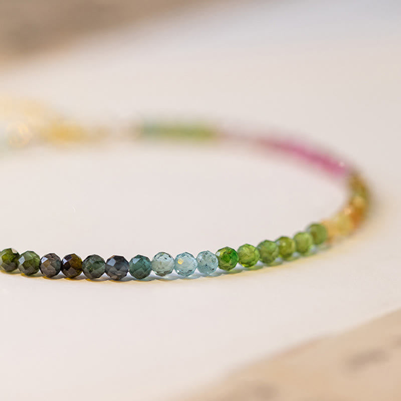 Buddha Stones 2.5mm Natural Tourmaline Ultra-thin Beads Positive Bracelet