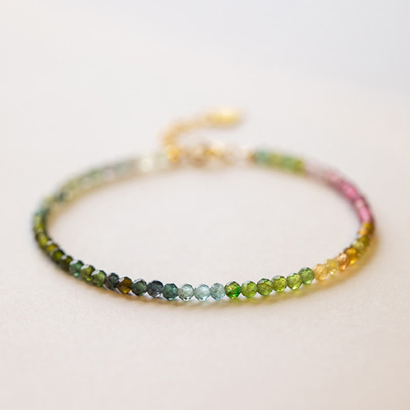 Buddha Stones 2.5mm Natural Tourmaline Ultra-thin Beads Positive Bracelet