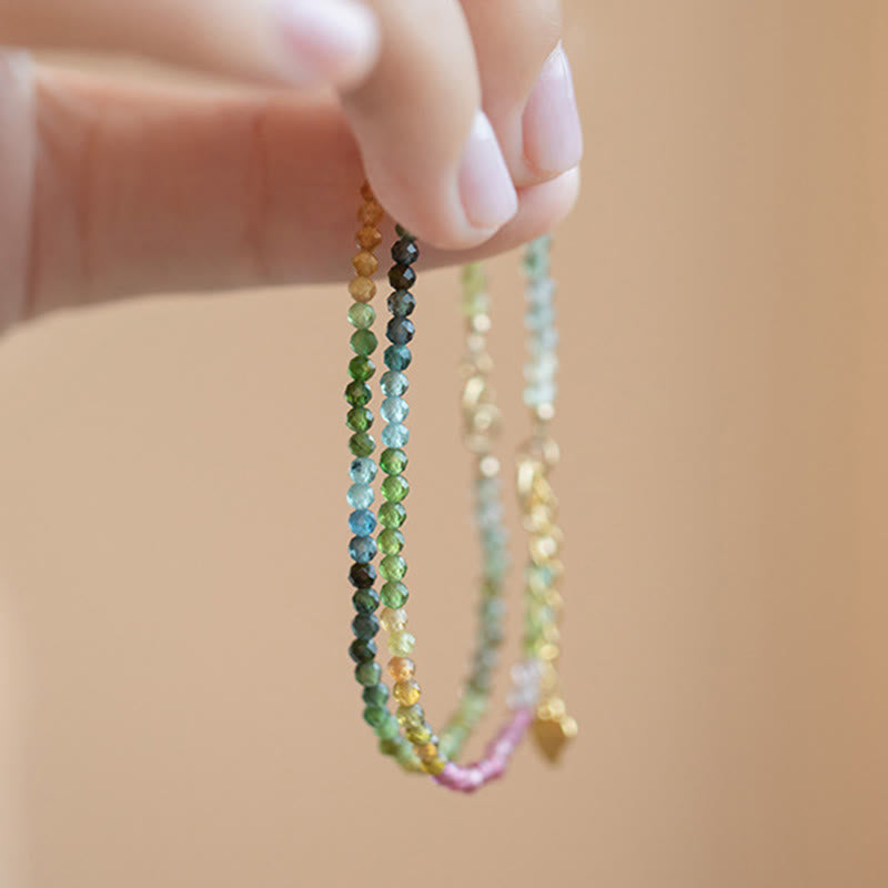 Buddha Stones 2.5mm Natural Tourmaline Ultra-thin Beads Positive Bracelet