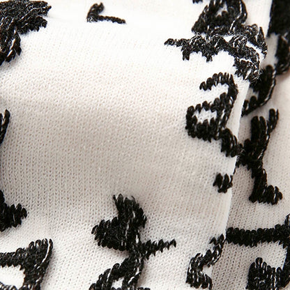 Buddha Stones Chinese Calligraphy Color Matching Pattern Micro Crew Women Cotton Socks