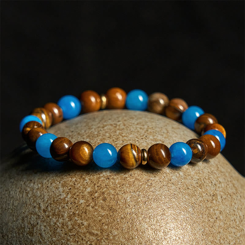 Buddha Stones Apatite Tiger Eye Spacer Beads Motivation Bracelet