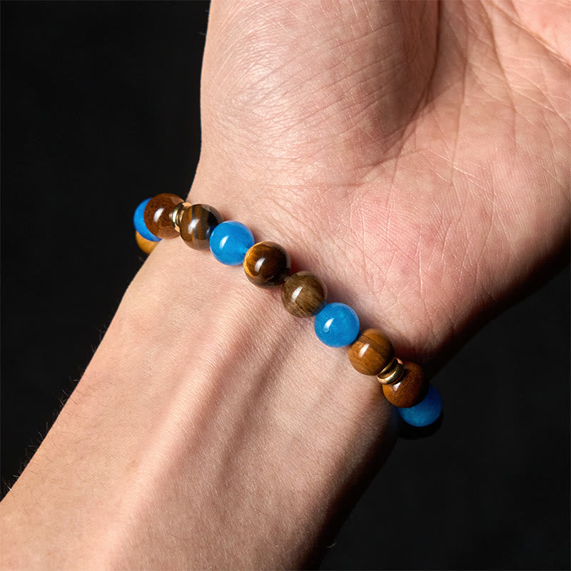 Buddha Stones Apatite Tiger Eye Spacer Beads Motivation Bracelet