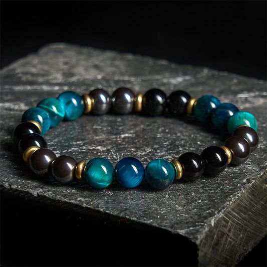 Buddha Stones Natural Blue Tiger Eye Beads Balance Bracelet