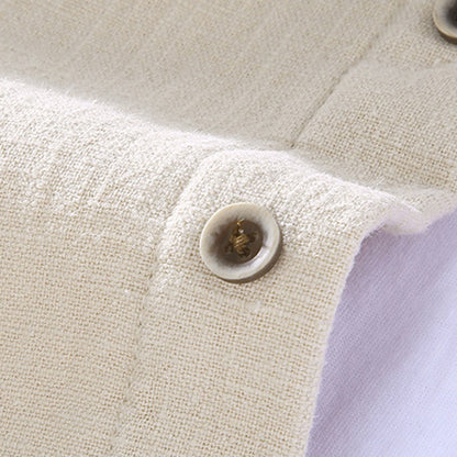 Buddha Stones Men's Stnad Collar Long Sleeve Thermal Fleece-lined Ramie Cotton Jacket With Pockets