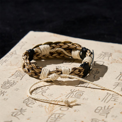 Buddha Stones Five-emperor Coins Amulet Protection Rope Bracelet