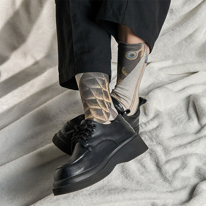 Buddha Stones Casual Koi Fish Mount Fuji Micro Crew Men Women Unisex Socks