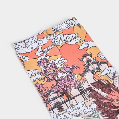 Buddha Stones Casual Dragon Clouds Sun Waves Micro Crew Men Women Unisex Socks
