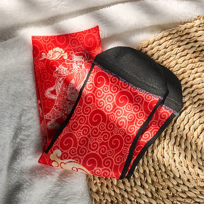 Buddha Stones Casual God Of Wealth Auspicious Clouds Micro Crew Men Women Unisex Socks