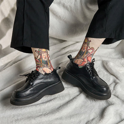 Buddha Stones Casual God Of Wealth Ruyi Handle Micro Crew Men Women Unisex Socks