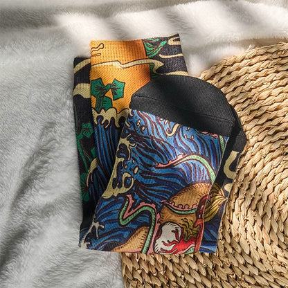 Buddha Stones Casual Vivid Fish Flowing Waves Micro Crew Men Women Unisex Socks