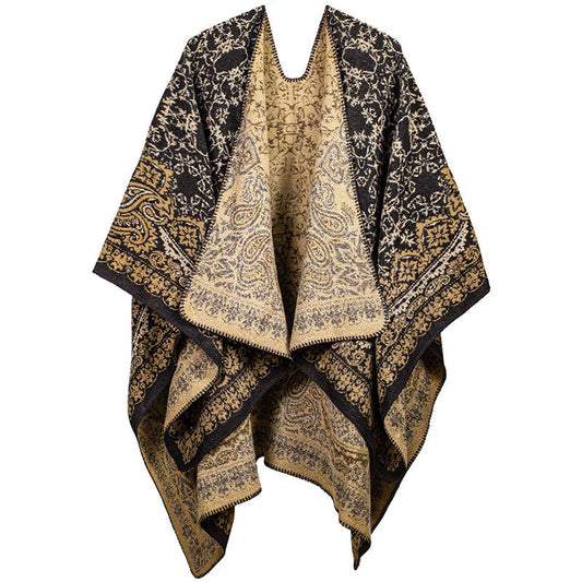 Buddha Stones Tibetan Color Contrast Design Paisley Floral Pattern Cozy Scarf Unisex Shawl
