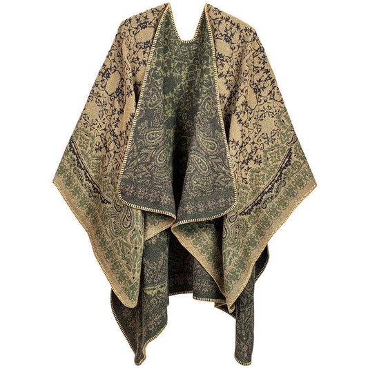 Buddha Stones Tibetan Color Contrast Design Paisley Floral Pattern Cozy Scarf Unisex Shawl