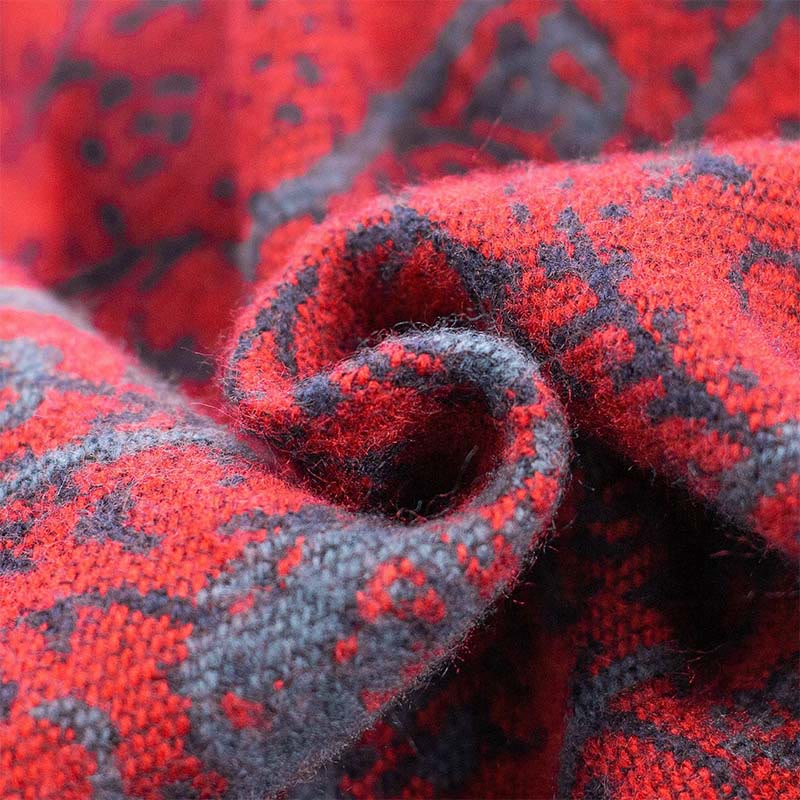 Buddha Stones Tibetan Jacquard Elephant Geometry Pattern Unisex Cozy Scarf Shawl