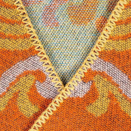 Buddha Stones Tibetan Open Front Auspicious Cloud Crane Pattern Unisex Cozy Scarf Shawl