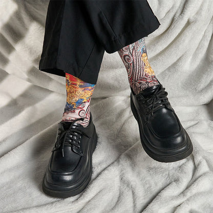 Buddha Stones Casual Whale Waves Sunset Micro Crew Men Women Unisex Socks