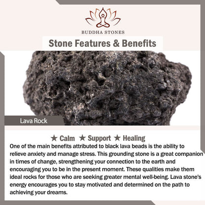 Buddha Stones Natural Lava Rock Om Mani Padme Hum Dorje Vajra Healing Bracelet