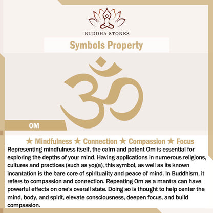 Buddha Stones Trident OM Symbol Stainless Steel Connection Necklace Pendant