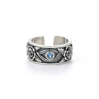 Eye Of Horus Crystal Protection Copper Adjustable Ring
