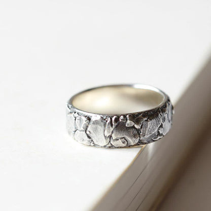 Rock Pattern Luck Blessing Copper Ring